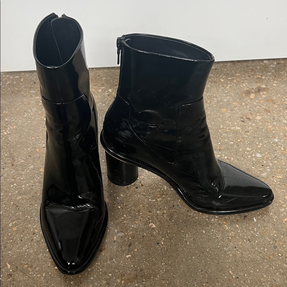 Rag & Bone Black Patent Leather Ankle Boots